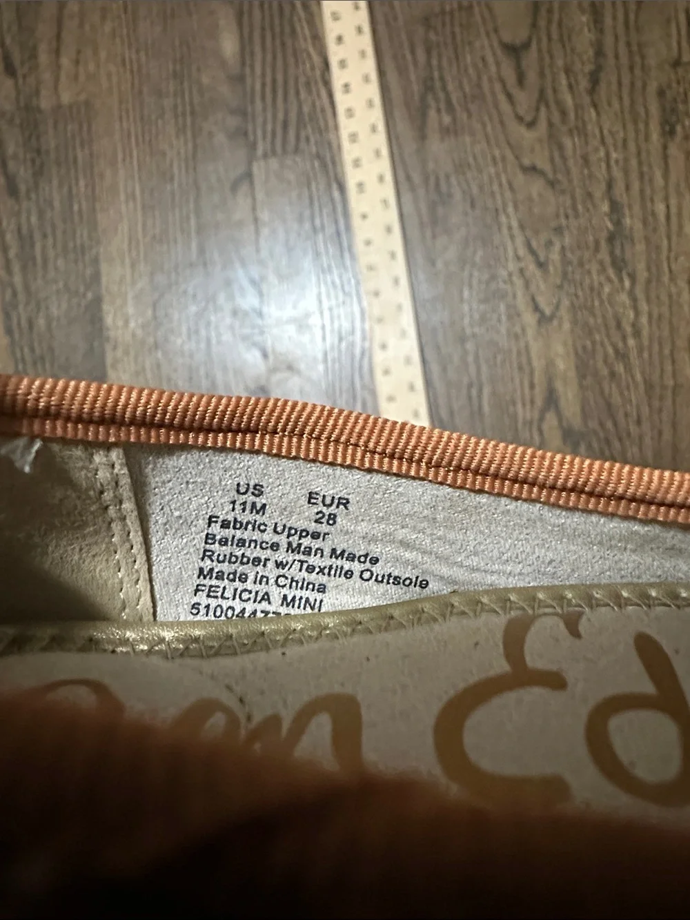 NWOT Sam Edelman Felicia Mini Little Girl Peach Sparkle Glitter Ballet Flat